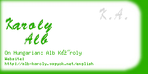 karoly alb business card